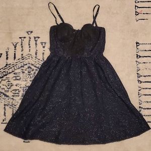 Victoria Secret Navy Blue Tweed Sparkly Dress Sz 0